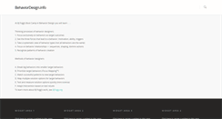 Desktop Screenshot of behaviordesign.info